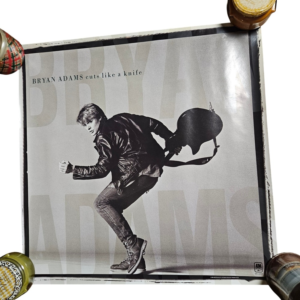 Bryan Adams‎ Cuts Like A Knife Vintage 1982 Promo Album Poster Display 24x24 A&M